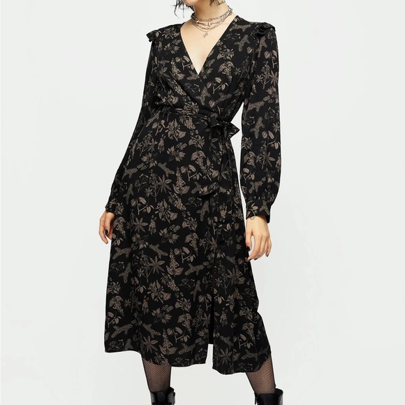 Disturbia Dresses & Skirts - Disturbia Poisonous Plants Midi Wrap Dress UK 12/US 8